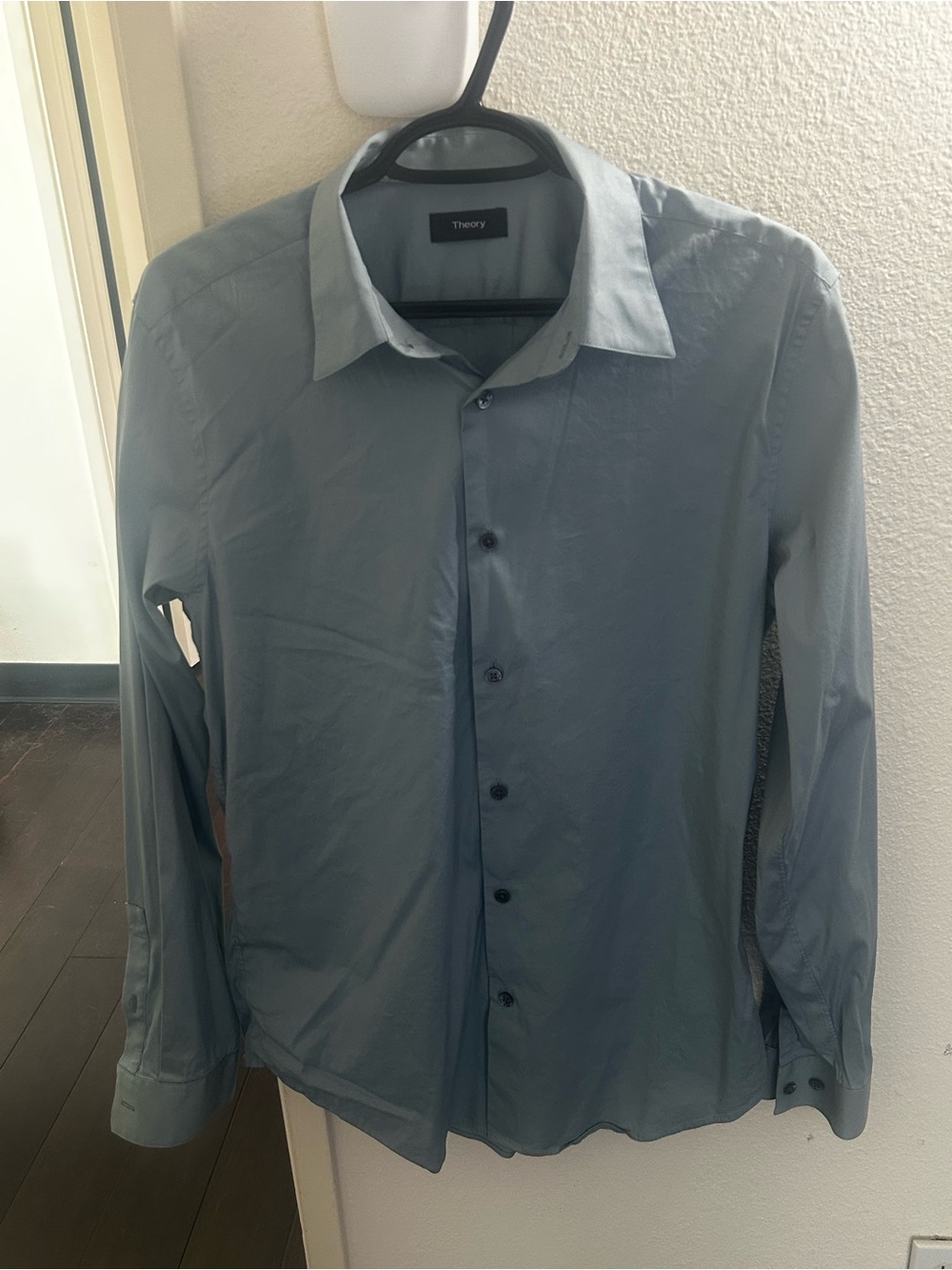 Theory Men's Slate Blue Dress Shirt